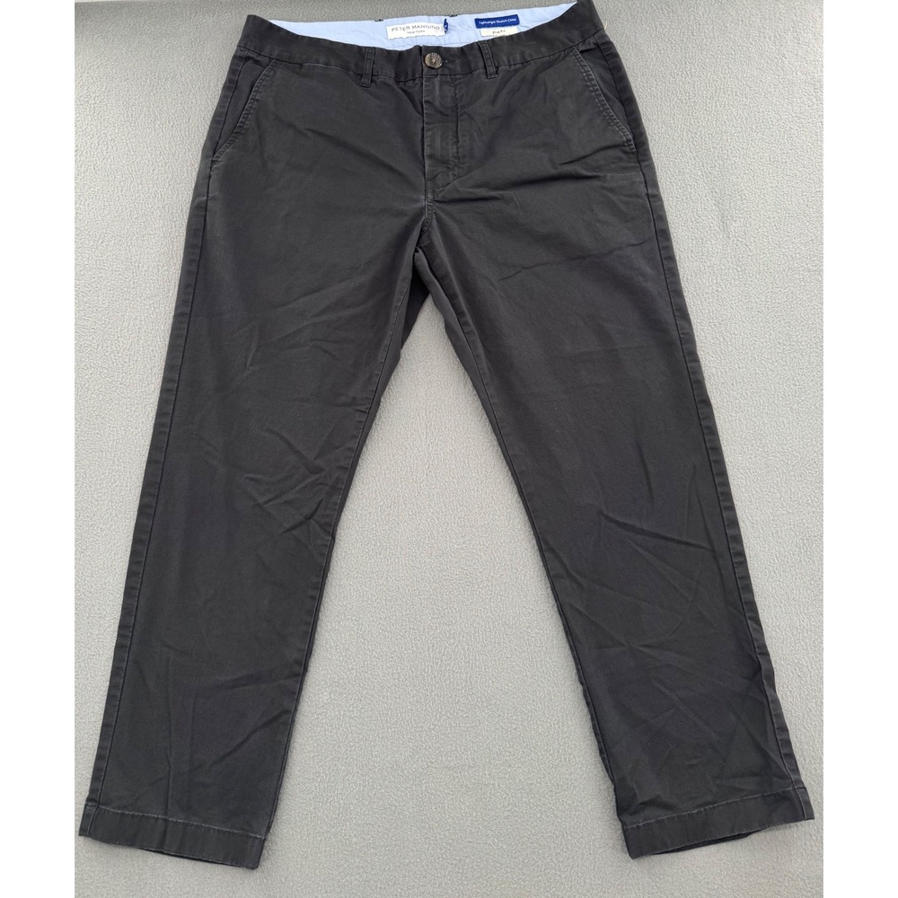 Peter Manning Chino Pant Mens 32x25 Slim Fit Lightweight Stretch Business Office
